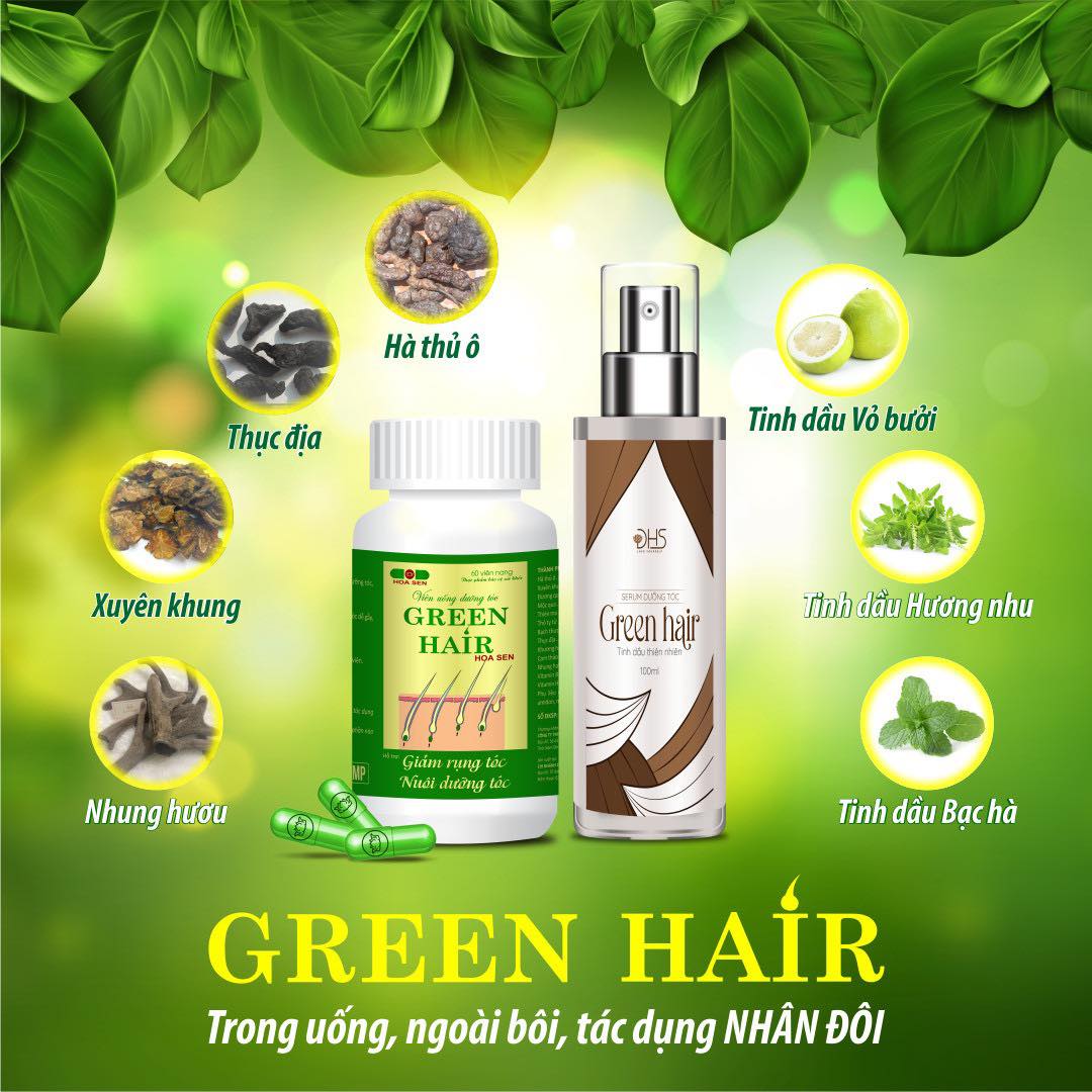 Bộ đôi Dưỡng tóc Green hair